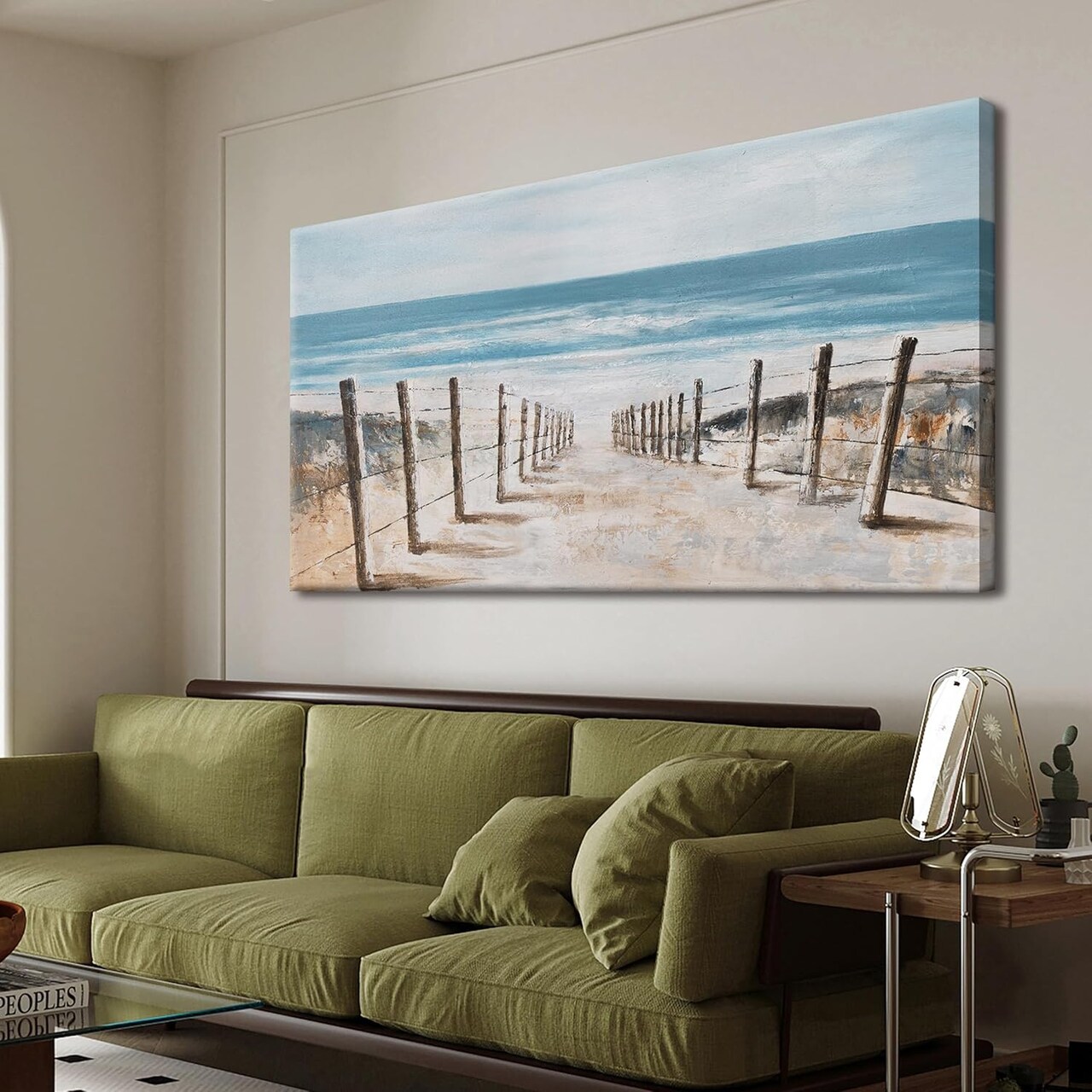 Canvas Wall Art Decor Modern Canvas Wall Art For Living Room Fall Coastal Wall Art Decor Wall Pictures Blue Beach Wall Art Prints Canvas Art Work For Bedroom Office Kitchen Wall Decor 20"x40"